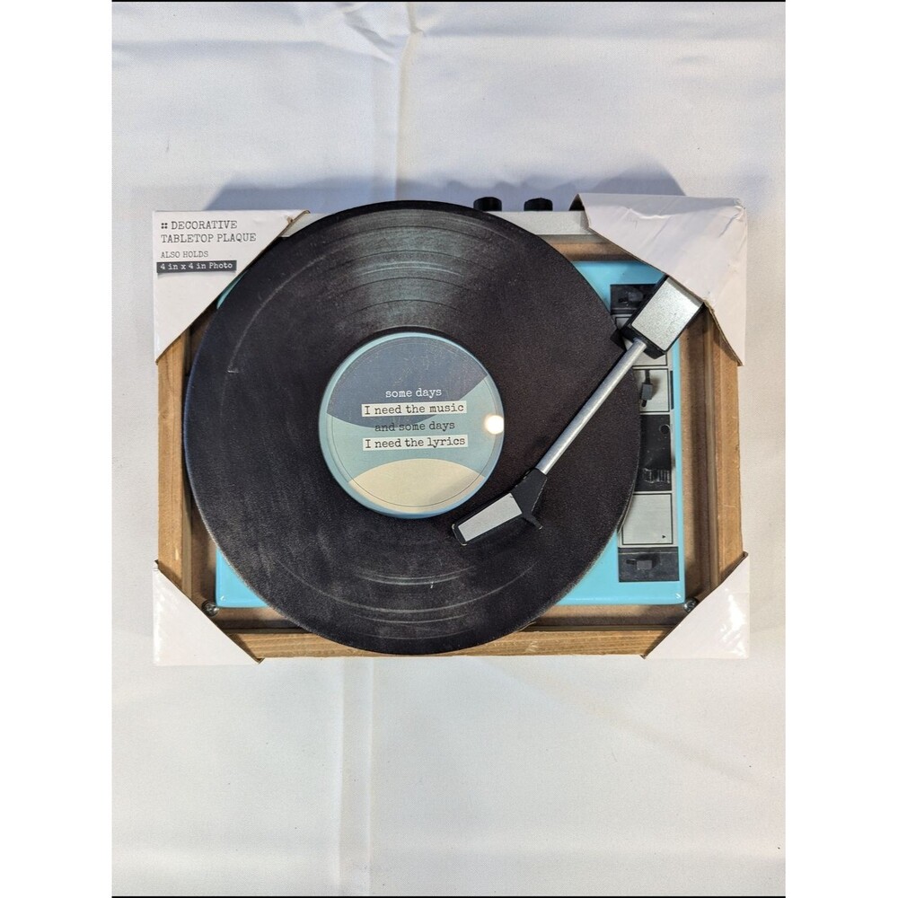 Decorative Vinyl Record Tabletop Photo Frame - Blue/Black